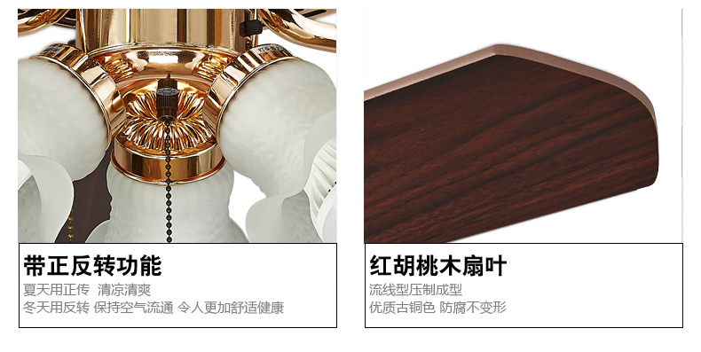 蒙特丽 电风扇灯吊灯52ZSM-309 餐厅灯客厅灯卧室灯具(B) 52ZSM-309