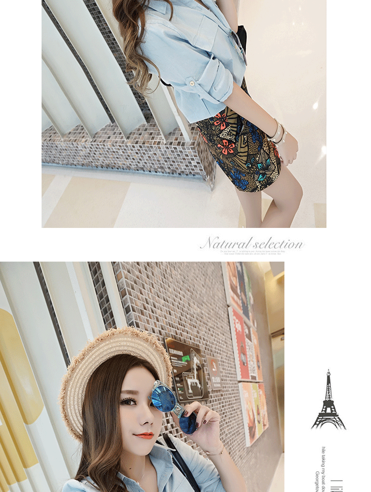 SMLN2015秋冬新短裙秋冬半身裙复古花色包臀裙48646 花色 M