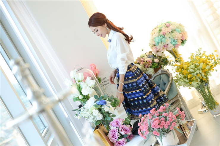 阿琳娜2016春装新款长袖白色蕾丝雪纺衬衫女A513 白色 M