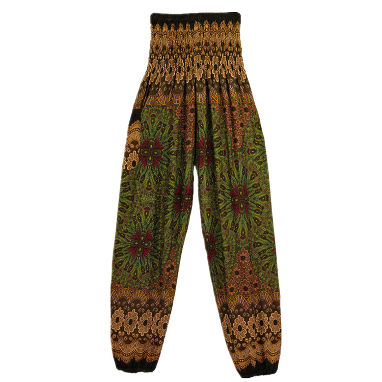 猫莉新款泰国灯笼裤印度尼泊尔宽松度假瑜伽裤sn3815 蓝紫色 均码