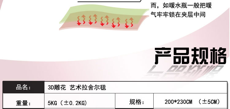 尚槿家纺 贵族加厚拉舍尔毛毯 婚庆送礼毛毯 艺术毯子  双面花纹冬季双层单人双人毯 米白