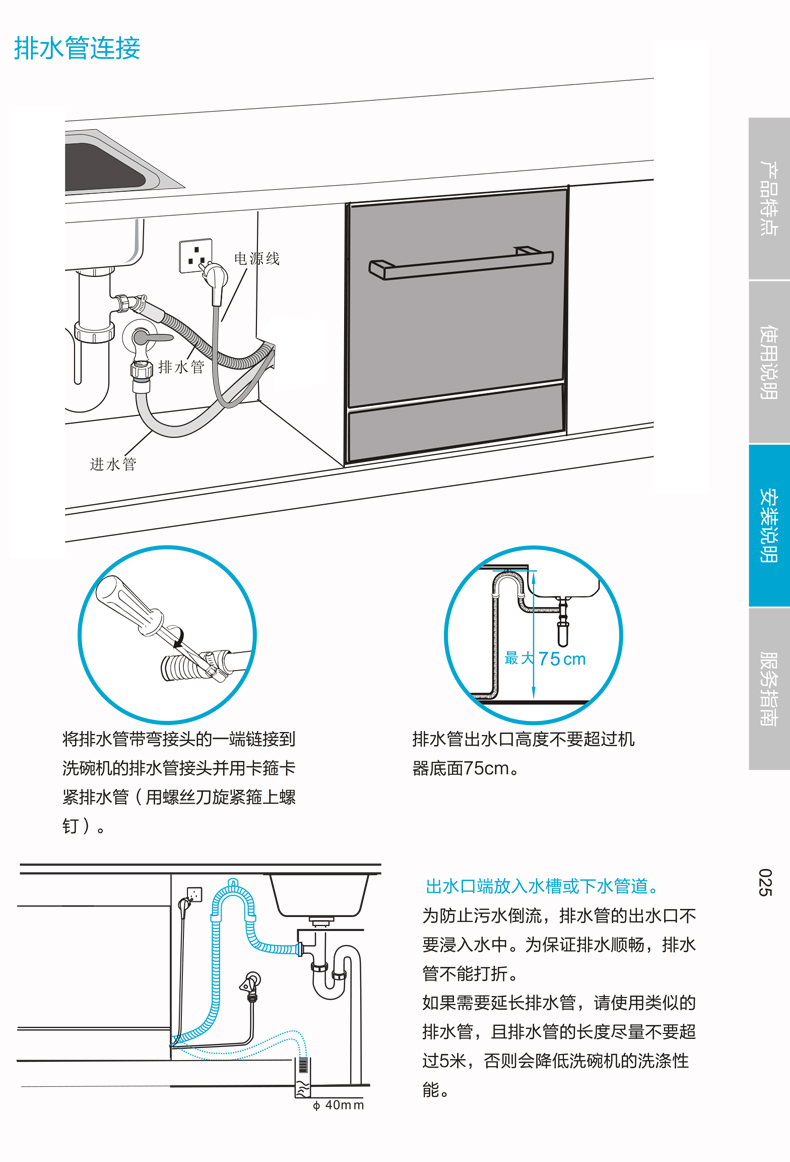 美的洗碗机安装图解图片