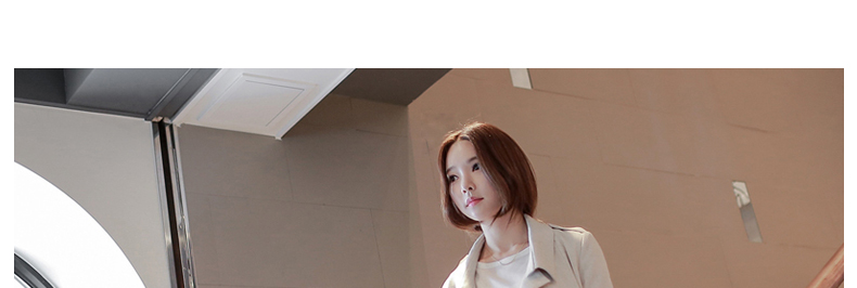 莎木之城 2015秋装新款韩版宽松系带收腰中长款风衣女外套薄款 S8152 米色 M 108-120斤