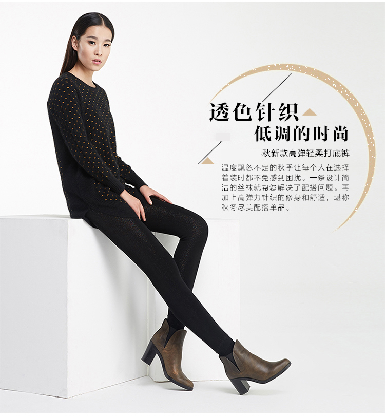 娅丽达（YERAD）2015加绒裤女弹力美腿裤 保暖显瘦外穿加绒防勾丝脚踩打底裤N3202 黑色(A0) 均码