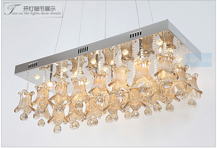 岚珊现代简约水晶led吊灯 卧室灯客厅灯餐厅灯饰灯具D184
