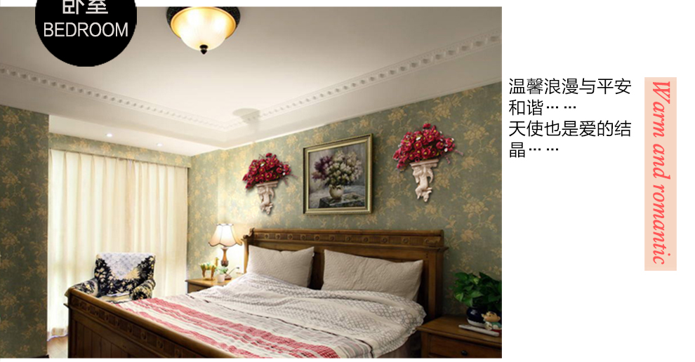 
                                        得美莱斯 欧式壁挂 仿真花瓶花篮墙面壁饰挂件花艺工艺品 家居墙上挂饰墙房屋装饰品创意 天使插花壁挂7套餐(带5束花)                