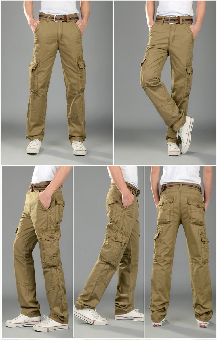 秋冬款男士多兜登山裤飞虎队军裤户外工装裤多口袋全棉休闲裤男 军