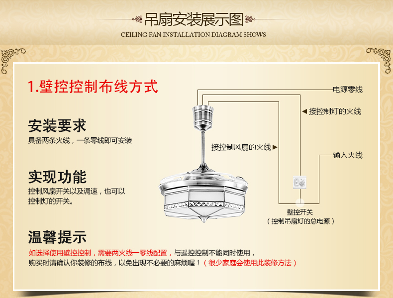 
                                        铜范灯饰全铜欧式带灯吊扇灯餐厅吊灯铜灯客厅卧室风扇灯具 风扇灯 宽45cm高46cm                