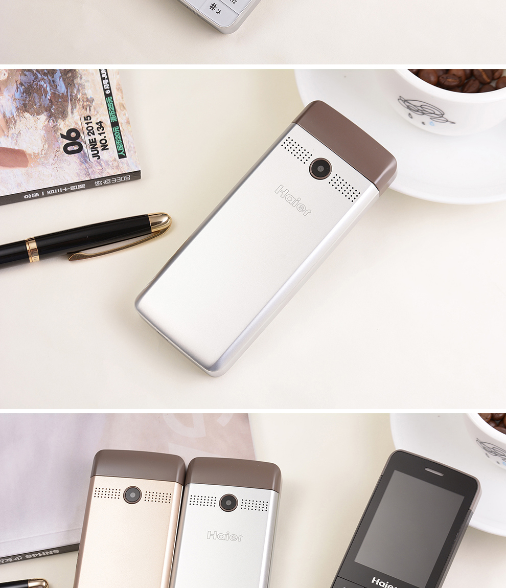 Haier/海尔 M315 移动联通2G  双卡双待老人机手机 金色