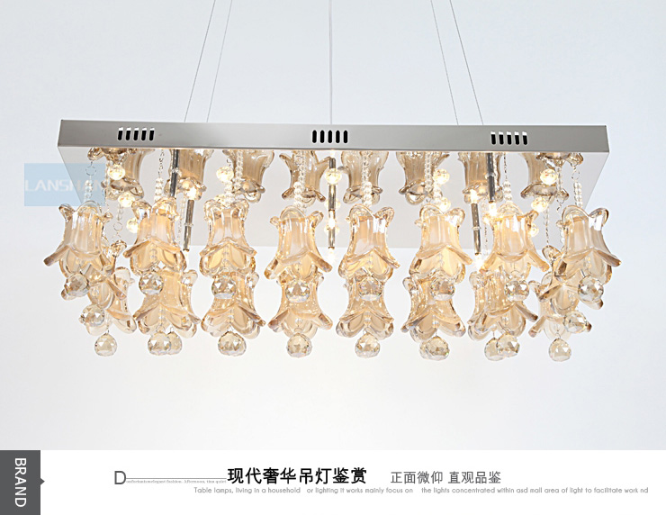岚珊现代简约水晶led吊灯 卧室灯客厅灯餐厅灯饰灯具D184