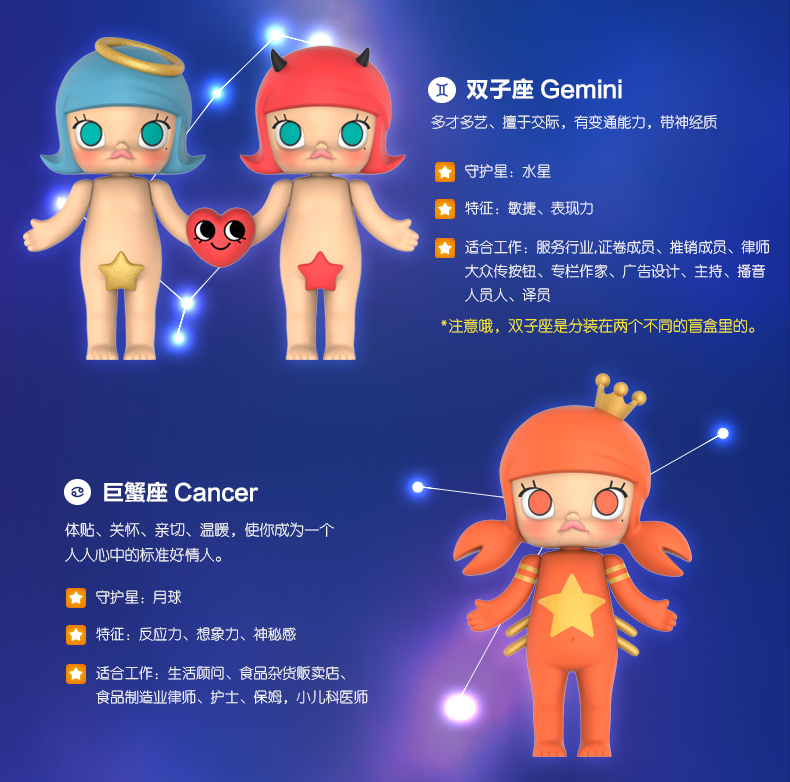 molly星座系列2盲盒潮流公仔娃娃生日礼物 molly星座2系列-1-2-18