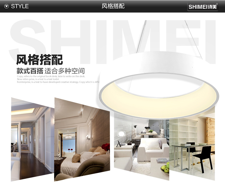 诗美 现代简约led餐厅吊灯客厅吊灯创意个性卧室饭厅吧台北欧吊灯 白色45CM-LED-27W暖光