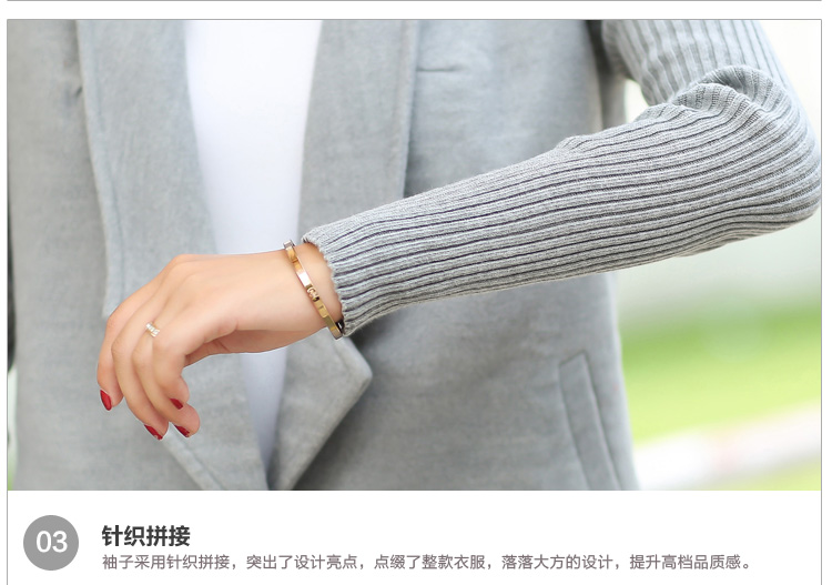 诗紊 2015秋季新款韩版呢子大衣休闲春秋外套女廓形毛呢外套女中 红色 L