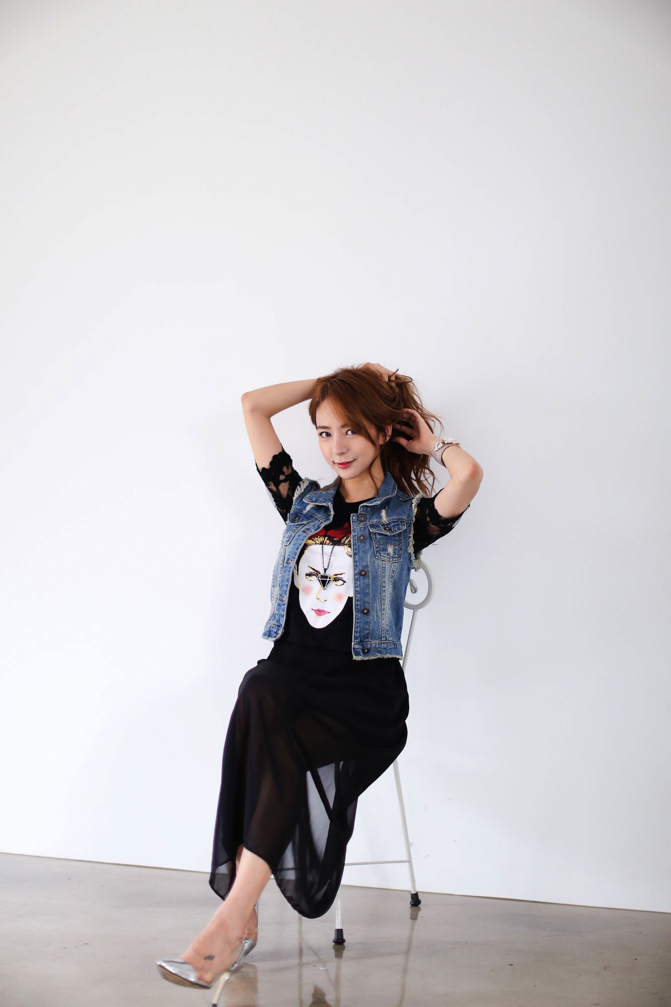 菲时力 2015新春秋时尚韩版牛仔简约百搭女士马甲DB-1F04_593 深蓝色 2XL