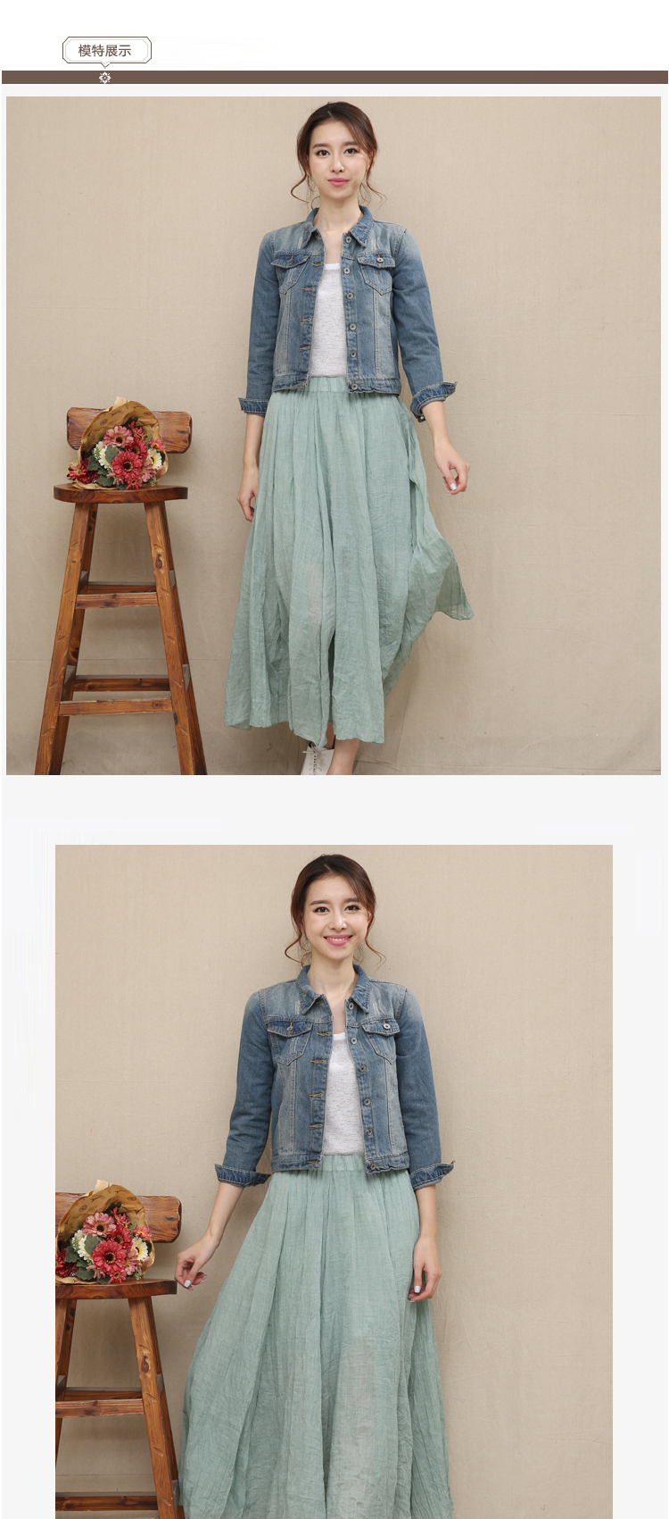 初念2016初秋新品牛仔衣女抓痕磨白大口袋牛仔外套女 蓝色 均码