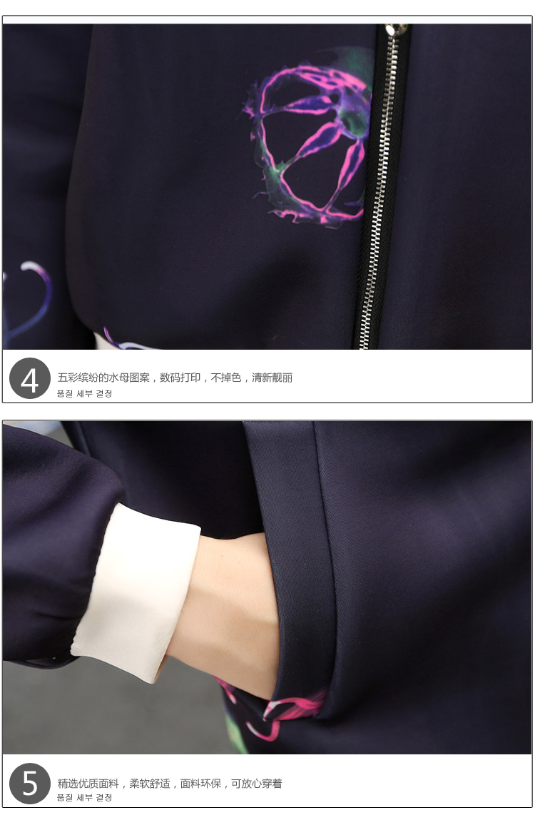 韩衣兜春秋装新款太空棉小香风百搭短外套印花韩版薄棒球服女 G9996 白色 L