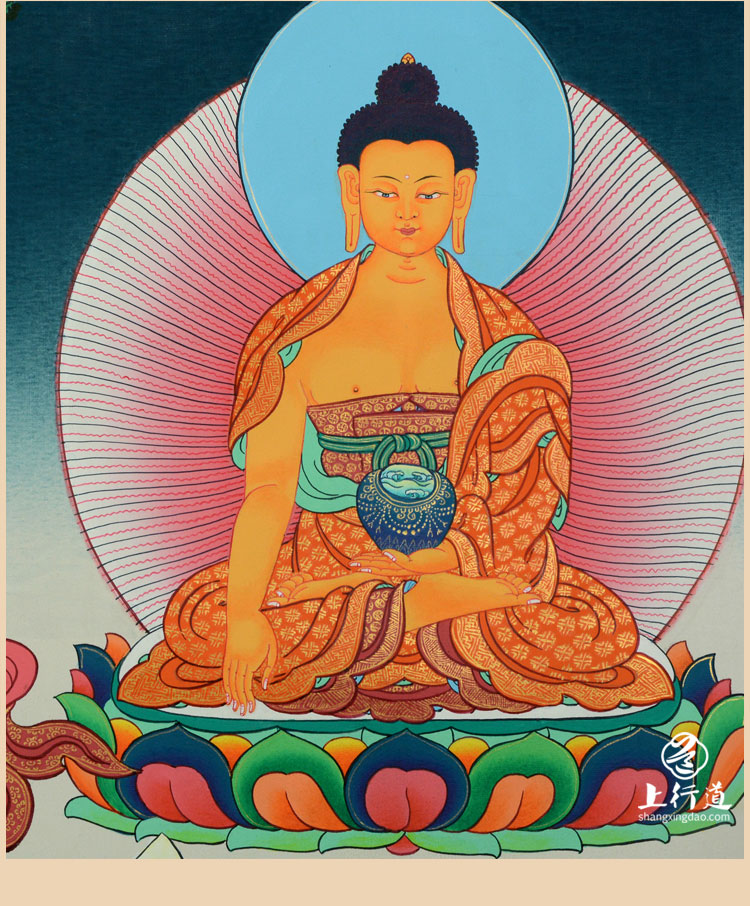 上行道 手绘唐卡画 彩绘大白伞盖佛母 菩萨藏传佛像 装饰画挂画玄关