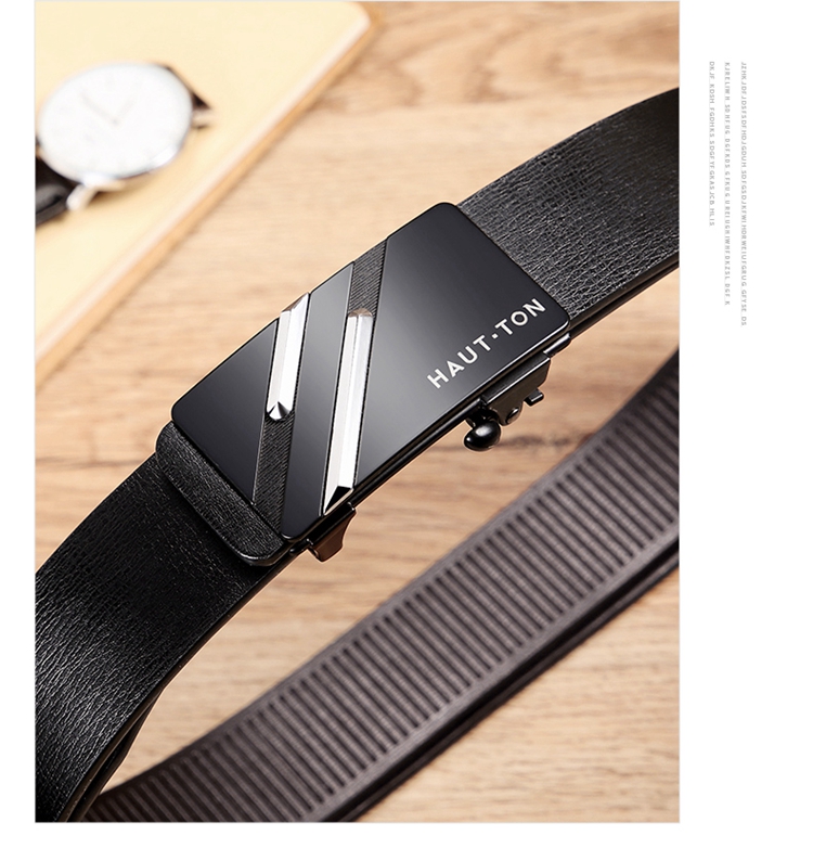 皓顿(hautton)皮带男士腰带自动扣牛皮休闲时尚商务休闲裤带918250yu