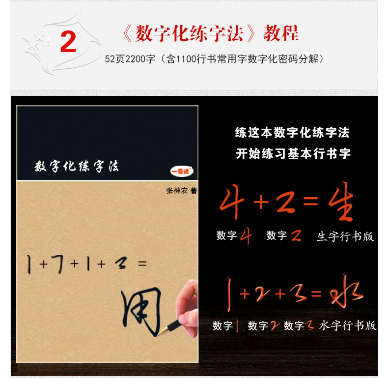 歌珊 數字化行書字帖成人 數字化練字法 數字行書密碼練字帖 行楷行草