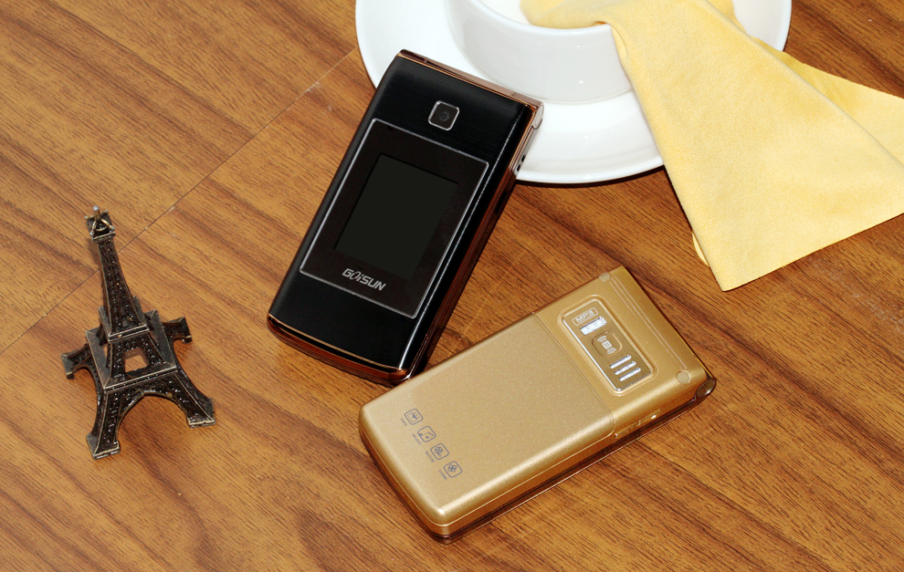 金德力 GL998 移动联通2G翻盖老人手机 双卡双待 土豪金