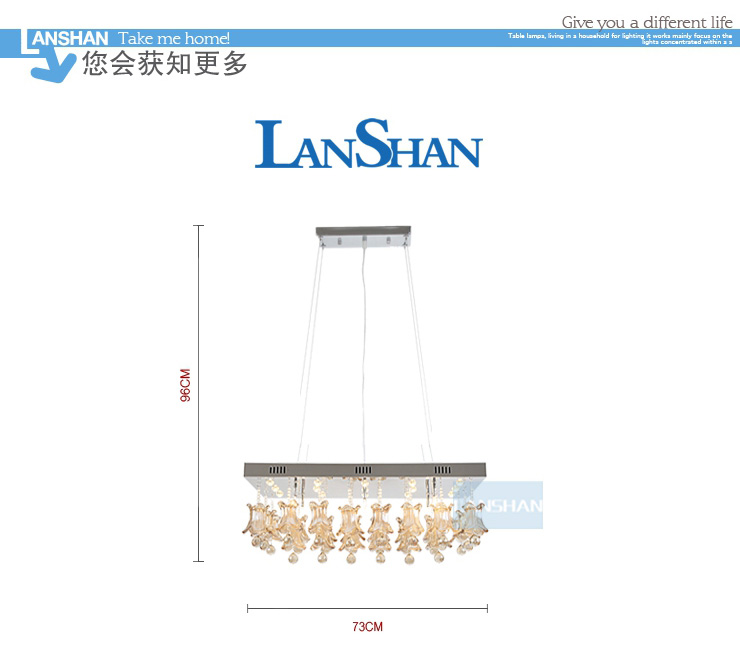 岚珊现代简约水晶led吊灯 卧室灯客厅灯餐厅灯饰灯具D184