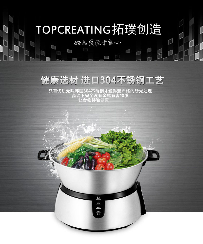拓璞ES-005蒸汽料理不锈钢蒸笼电蒸锅料理机