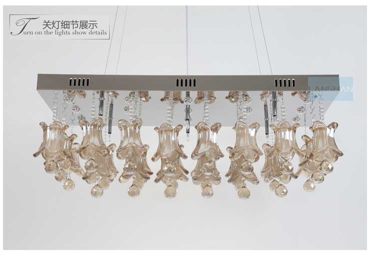 岚珊现代简约水晶led吊灯 卧室灯客厅灯餐厅灯饰灯具D184