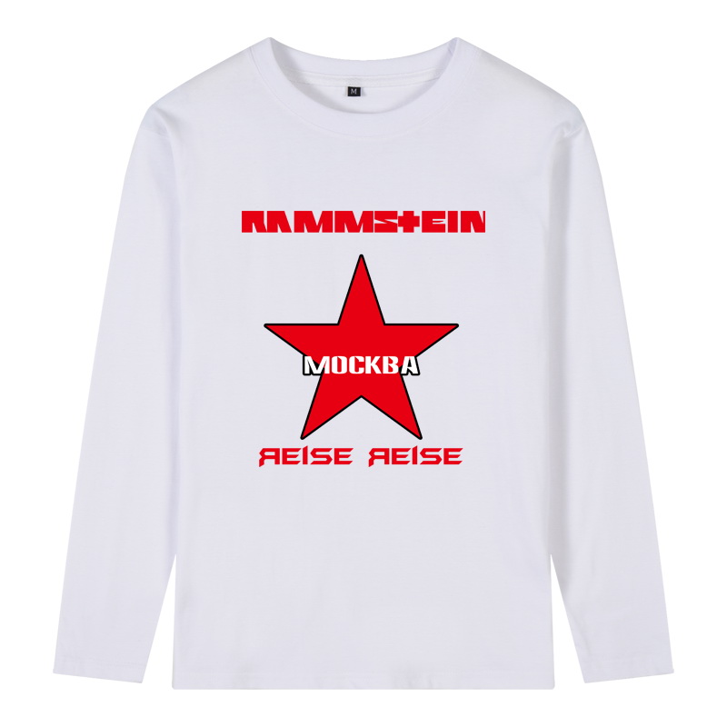 魅星紫德国战车rammstein摇滚乐队衣服t恤长袖圆领打底衫 白色5 3xl