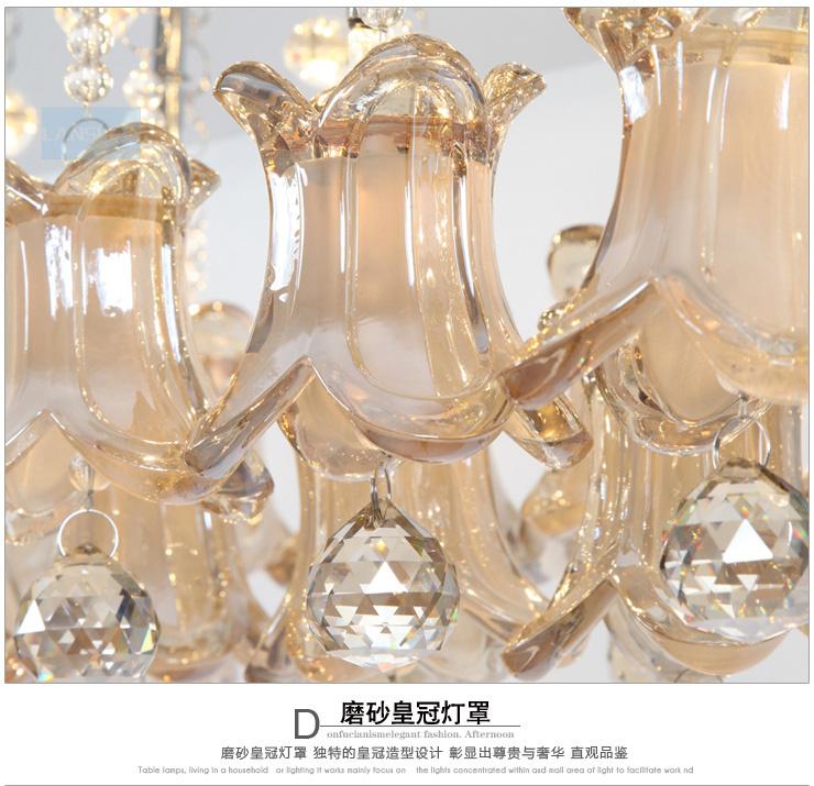 岚珊现代简约水晶led吊灯 卧室灯客厅灯餐厅灯饰灯具D184