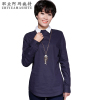 职业阿玛施特卖场品牌女装专柜正品2015春秋新款修身ol长袖衬衣领打底衫T恤女士体恤韩版潮 黑色 2码/S重90-100
