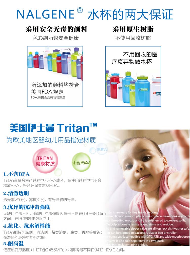 
                                                                                美国进口运动水杯耐热茶杯便携防漏随手杯大容量户外运动壶 健身水杯 登山壶太空杯旅行杯团体礼品 透明莹彩绿                