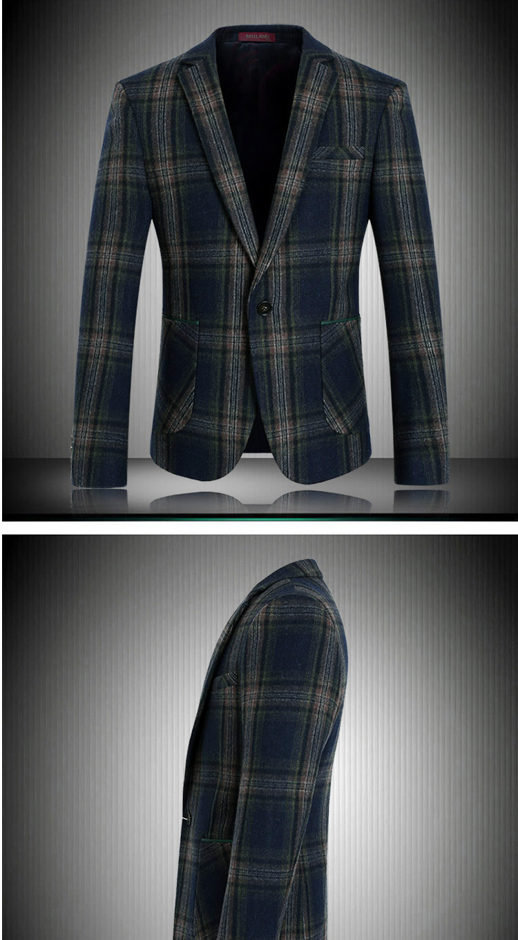 曼特丹奴曼特丹奴2015新品男士羊毛加厚小西装 秋冬新款男装小西服