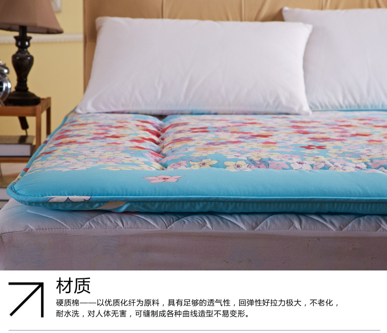 
                                        依蔓草家纺 床垫 时尚磨毛印花保健床垫 床褥子 舒适垫 曼妙时光 90*200cm                
