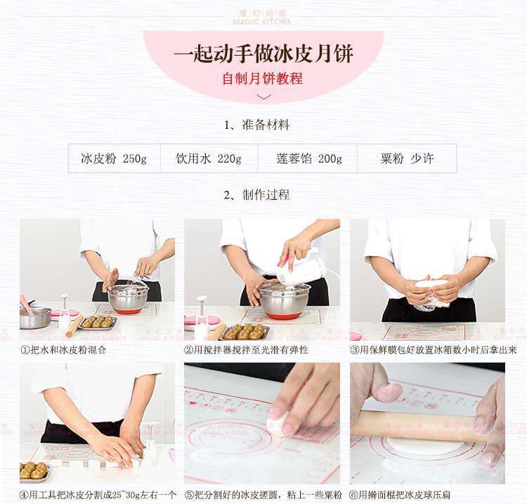 
                                                            魔幻厨房 月饼模具手压式 4种尺寸 16种花式 手压式 月饼绿豆饼工具 白色圆75克8花片                
