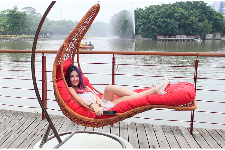 【京好】吊篮藤椅鸟巢秋千摇摇椅室内户外阳台休闲吊椅a87(大号月亮船