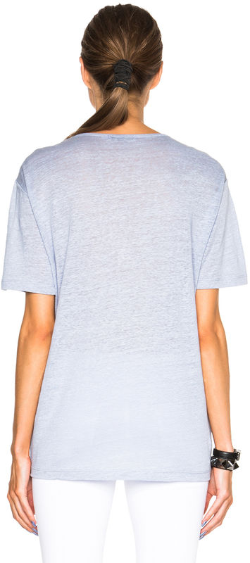 亚历山大·王/t by alexander wang 亚麻真丝针织布宽松款t恤 mist 大