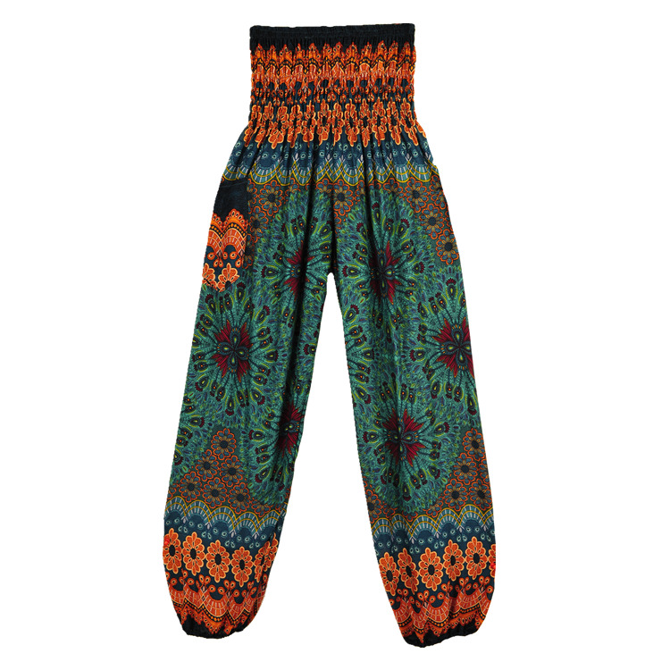 猫莉新款泰国灯笼裤印度尼泊尔宽松度假瑜伽裤sn3815 蓝紫色 均码