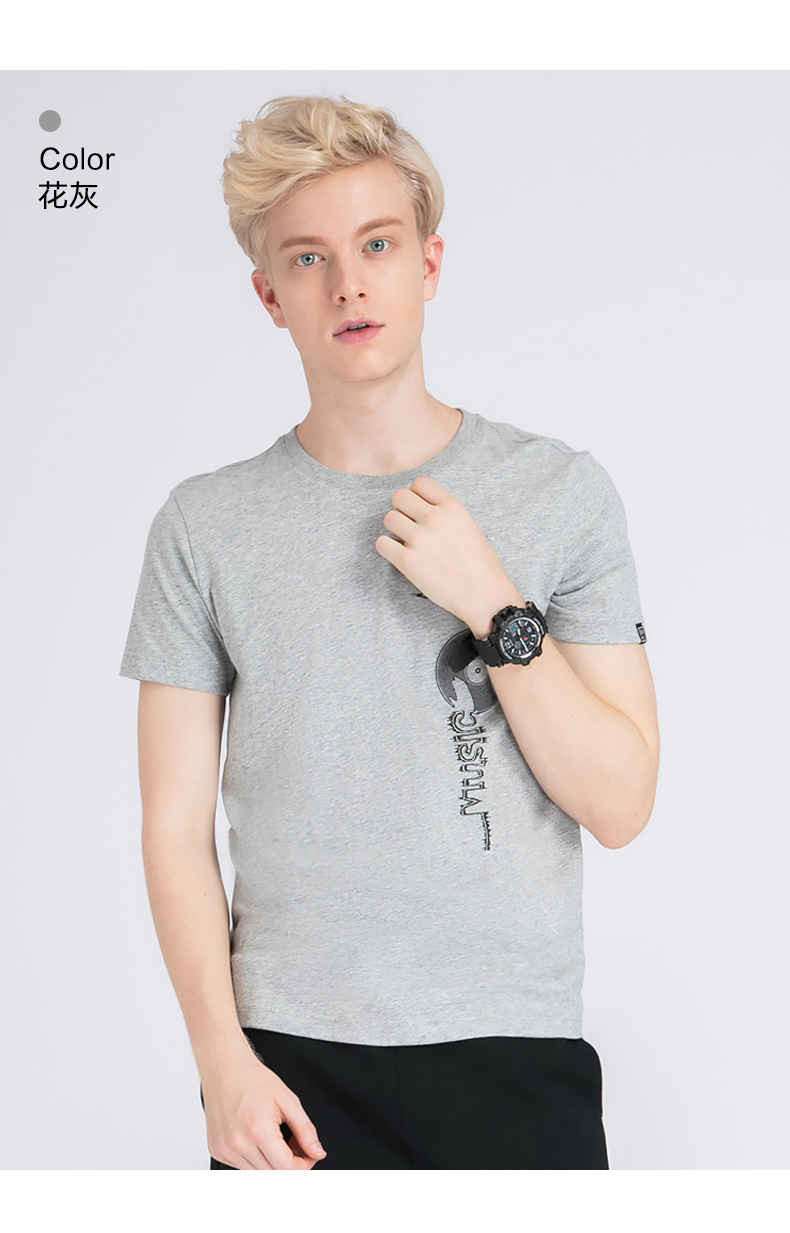 【售罄下架】baleno班尼路 短袖t恤男 时尚新款休闲印花纯棉体恤 圆领