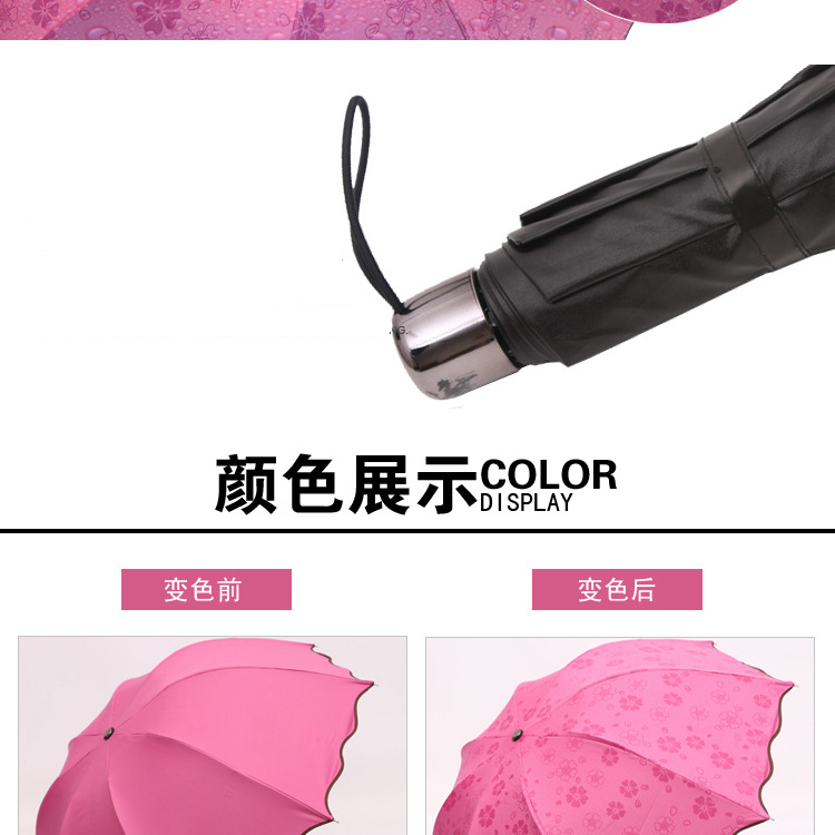 
                                        
                                                            超大号女士雨伞 太阳伞 黑胶防晒伞 遮阳伞折叠伞 儿童防紫外线晴雨伞遇水开花户外雨具 桃粉色 8骨荷叶边款（1-2人使用）                