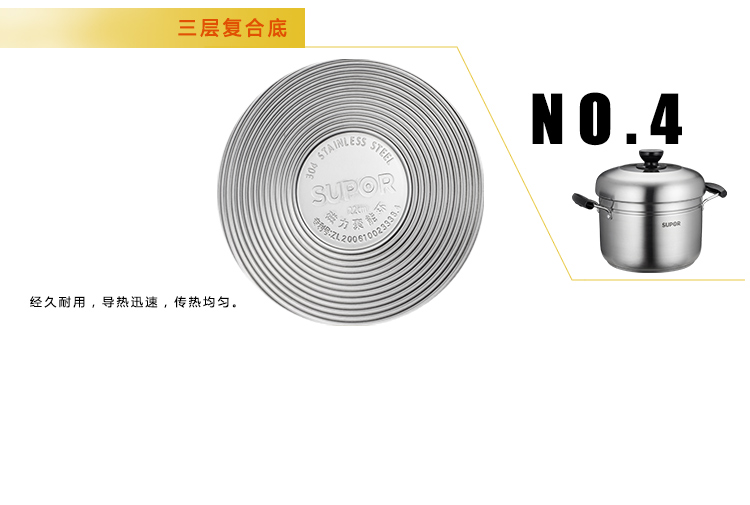 
                                                            苏泊尔（SUPOR） 不锈钢蒸锅汤锅电磁炉燃气蒸笼SZ24S1                