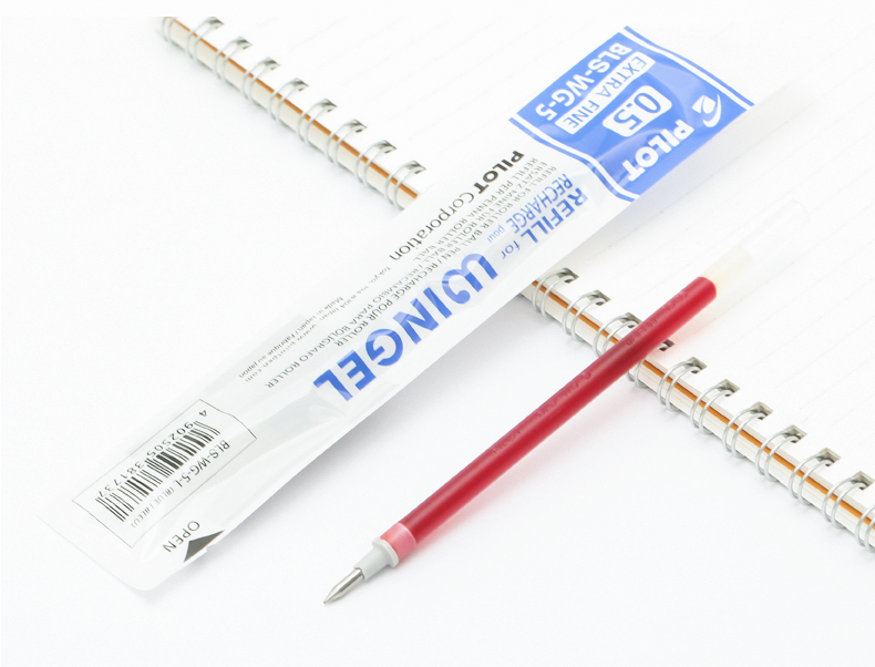 日本pilot百乐滑力笔芯wingelblswg5中性笔芯05mm替芯红色038