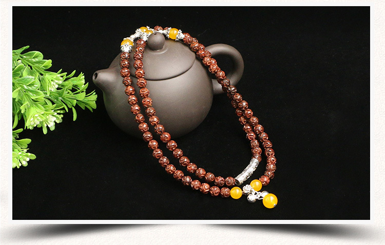 檀源祥小叶紫檀手串紫檀手链文玩佛珠猫眼石配珠 送礼 8mm*72颗