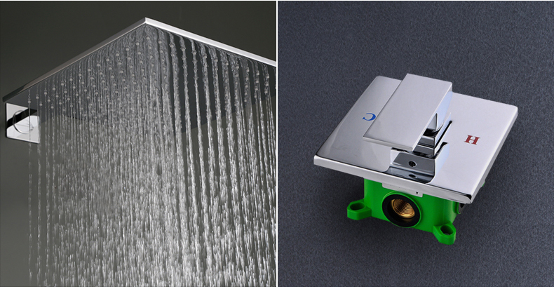 cheston 暗装淋浴花洒入墙嵌入式酒店集成吊顶全铜冷热预埋盒混水阀单