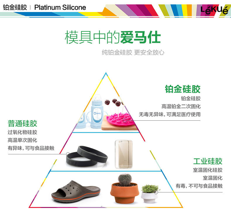 
                                        LEKUE/乐葵 蛋糕模具 炫彩麦芬小号6只套装烘焙工具 铂金硅胶模具                