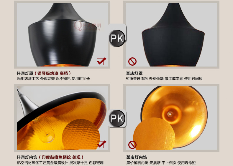 仟润 餐厅吊灯 简约时尚个性创意乐器吊灯 饭厅灯卧室灯咖啡厅灯 三头吊灯+黑色长盘