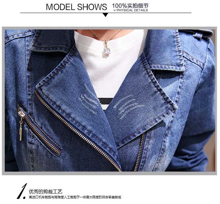 夏知麦2015秋装新款 韩版修身显瘦百搭牛仔小外套    DS-9126 图片色 M