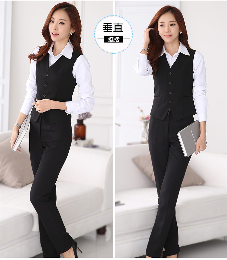 伊木子春款马甲套装女银行酒店前台服务员工作服职业装马甲女952M 红马甲+半裙+衬衫 XL