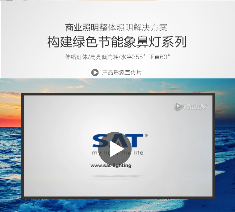 SAT照明cob射灯30W象鼻灯高档嵌入式360度旋转灯转角灯商场服装珠宝店展厅背景墙照明 象牙白30W 24度 4000K暖白光