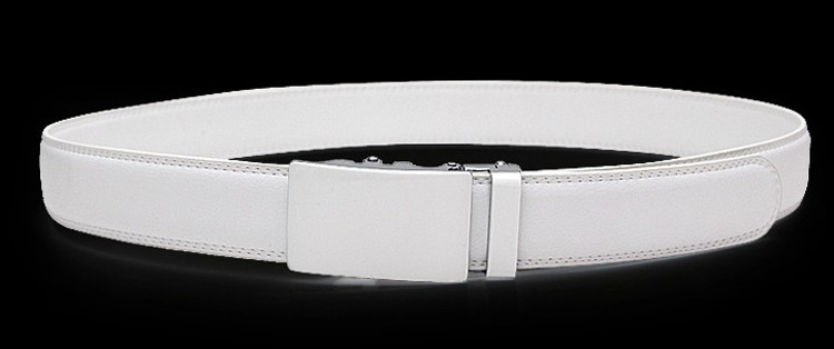 uyuk时髦男装2015白色男式皮带加长结婚男士商务腰带男自动扣裤带p带