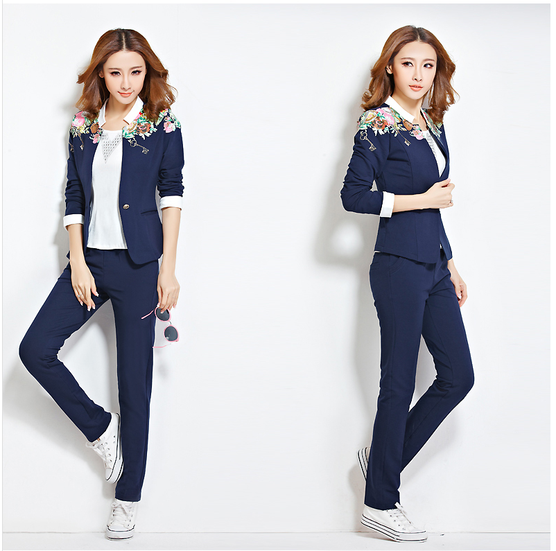 莱西施2015秋季新款卫衣小西服三件套860 粉红色 M
